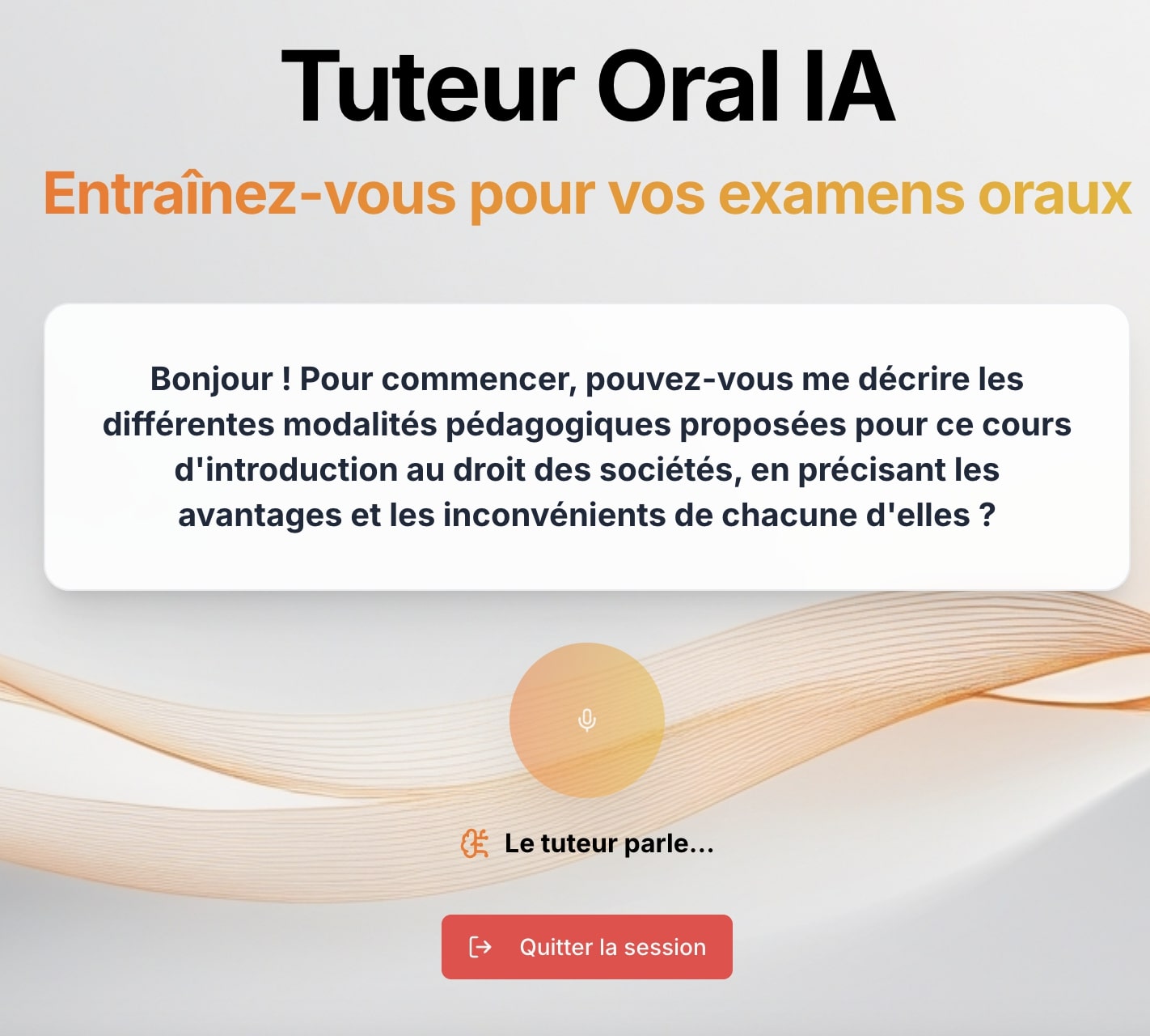 Illustration de l'entrainement oral